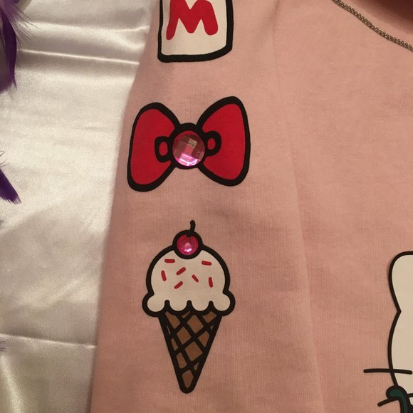Adorbale cotton candy pink hello kitty hoodie and matching necklace! - Picture 6 of 12